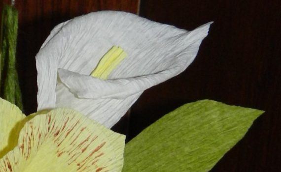 каллы из гофрированной бумаги