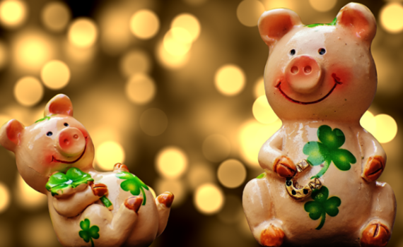 Новогодний декор в год Свиньи 2019 - оформление помещений, елки и стола